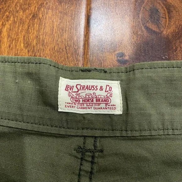 Levi's Regular Fit Ripstop Cargo Military Green Straight Pants Mens Size 34 x 32 - Picture 5 of 9